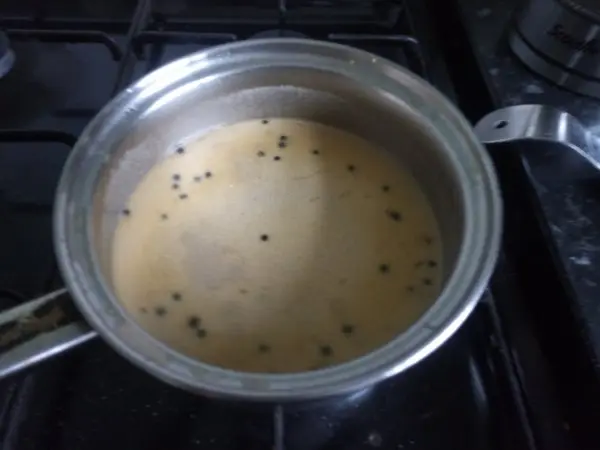 Peppercorn sauce simmering