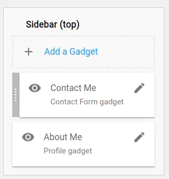 Blogger contact widget