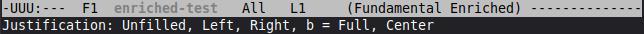 Emacs enriched mode justification menu