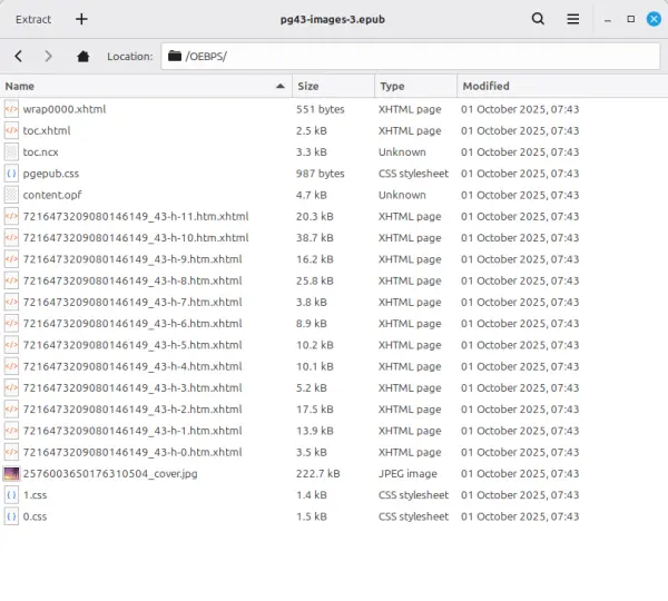 EPUB OEBPS files